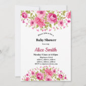 boho chic floral baby shower-uitnodiging kaart (Voorkant)
