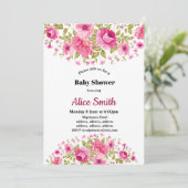 boho chic floral baby shower-uitnodiging kaart (Staand voorkant)