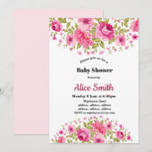 boho chic floral baby shower-uitnodiging kaart (Voorkant / Achterkant)