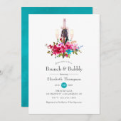 Boho Chic Floral Brunch en Bubble Vrijgezellenfees Kaart (Voorkant / Achterkant)