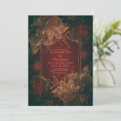 Boho Chic Floral Burgundy en Gold thema. Kaart (Staand voorkant)