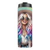 Boho Chic Floral Coffee Delight Thermosbeker (Voorkant)