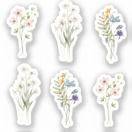 Boho Chic Floral Custom-Cut Vinyl Sticker (Voorkant)
