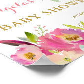 Boho Chic Floral Dream Catcher Baby shower Welkom Poster (Hoek)