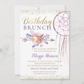 Boho Chic Floral Dreamweaver Birthday Brunch Kaart (Voorkant)