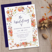 Boho Chic Floral Fall Wedding Kaart