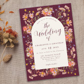 Boho Chic Floral Fall Wedding Kaart