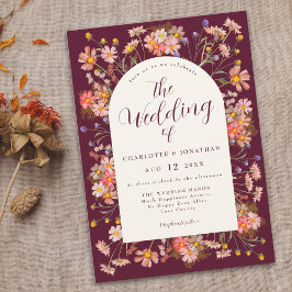 Boho Chic Floral Fall Wedding Kaart