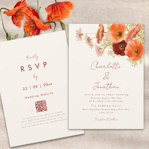 Boho Chic Floral Fall Wedding Kaart