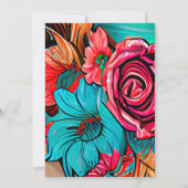 Boho Chic Floral Fiftieth Birthday Kaart (Achterkant)