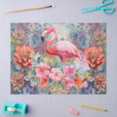 Boho Chic Floral Flamingo Decoupage Tissue Paper Tissuepapier (Craft)