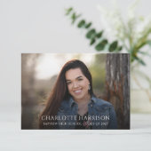 Boho Chic Floral Foto Afstuderen Aankondiging (Staand voorkant)