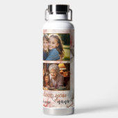 Boho Chic Floral Foto Waterfles (Achterkant)