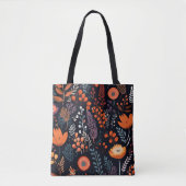 Boho Chic Floral Herfst Pattern Tote Bag (Voorkant)