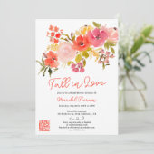 Boho chic floral herfst verliefd vrijgezellenfees kaart (Staand voorkant)