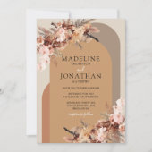 Boho Chic Floral Hydrangea Waterverf bruiloft Kaart (Voorkant)