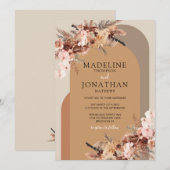 Boho Chic Floral Hydrangea Waterverf bruiloft Kaart (Voorkant / Achterkant)