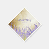 Boho chic floral, lavender, Cocktail Paper Napkins Servet (Hoek)