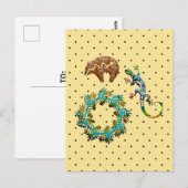 Boho Chic Floral Lizard Beer Southwestern Briefkaart (Voorkant / Achterkant)