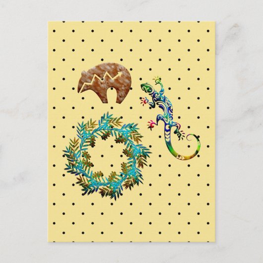 Boho Chic Floral Lizard Beer Southwestern Briefkaart (Voorkant)