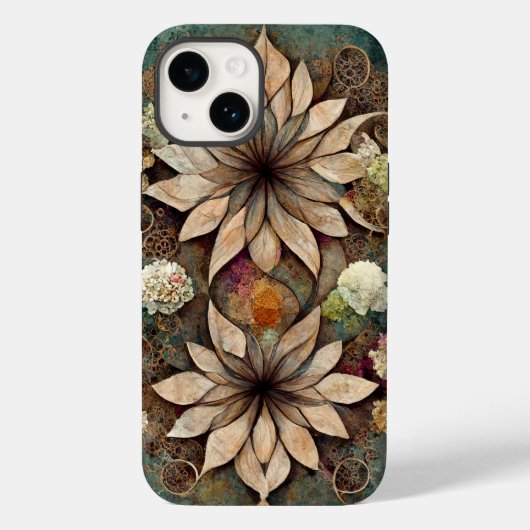 Boho chic floral mandala iphone case (Achterkant)