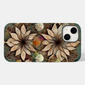 Boho chic floral mandala iphone case (Achterkant (horizontaal))