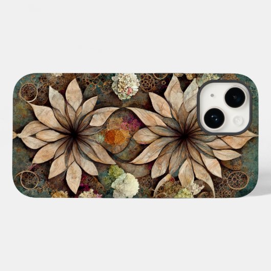 Boho chic floral mandala iphone case (Achterkant (horizontaal))