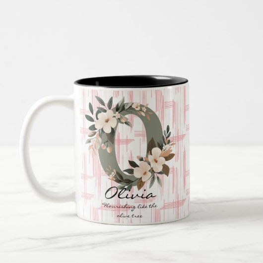 Boho Chic Floral Monogram Mok - Olivia (Links)