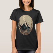 Boho Chic Floral Moon Mountain T-shirt (Voorkant)