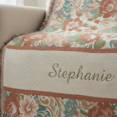 Boho Chic Floral Paisley Pattern Throw Blanket Deken