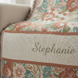 Boho Chic Floral Paisley Pattern Throw Blanket Deken