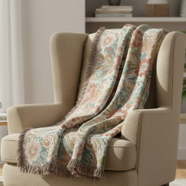 Boho Chic Floral Paisley Pattern Throw Blanket Deken