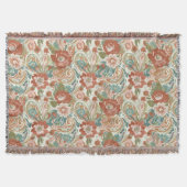 Boho Chic Floral Paisley Pattern Throw Blanket Deken (Voorkant)