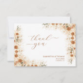 Boho Chic Floral Pampas Grass Wedding Bedankt (Voorkant)