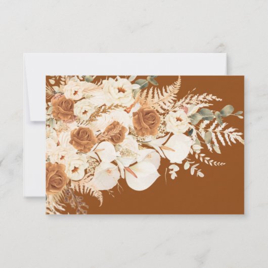 Boho Chic Floral Pampas Grass Wedding Bedankt (Achterkant)