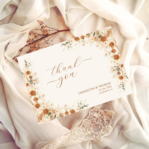 Boho Chic Floral Pampas Grass Wedding Bedankt