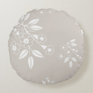 Boho Chic Floral Patroon Esthetisch Rond Kussen