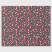 Boho Chic Floral Pattern in Pink en Brown Cadeaupapier (Vlak)