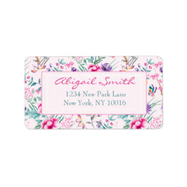 Boho Chic Floral Pattern met Butterflies Labels