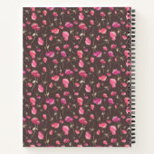 Boho Chic Floral Pattern Pink Brown gepersonalisee Notitieboek (Achterkant)