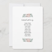 Boho chic floral roos Baby shower Kaart (Achterkant)