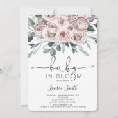 Boho chic floral roos Baby shower Kaart (Voorkant)
