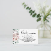 Boho chic floral rozen Books for Baby Card Informatiekaartje (Staand voorkant)