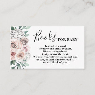 Boho chic floral rozen Books for Baby Card Informatiekaartje