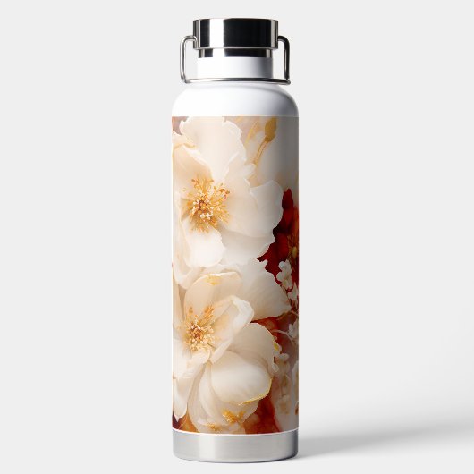 Boho Chic Floral Waterverf Artistic Waterfles (Achterkant)