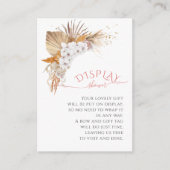 Boho Chic Floral Waterverf Display Shower Informatiekaartje (Voorkant)