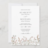 Boho Chic Floral Wedding Invitation Kaart (Voorkant)