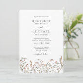 Boho Chic Floral Wedding Invitation Kaart (Staand voorkant)