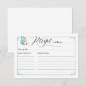 Boho Chic Floral Wedding Shower Recipe Kaarten (Voorkant / Achterkant)