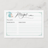 Boho Chic Floral Wedding Shower Recipe Kaarten (Voorkant)